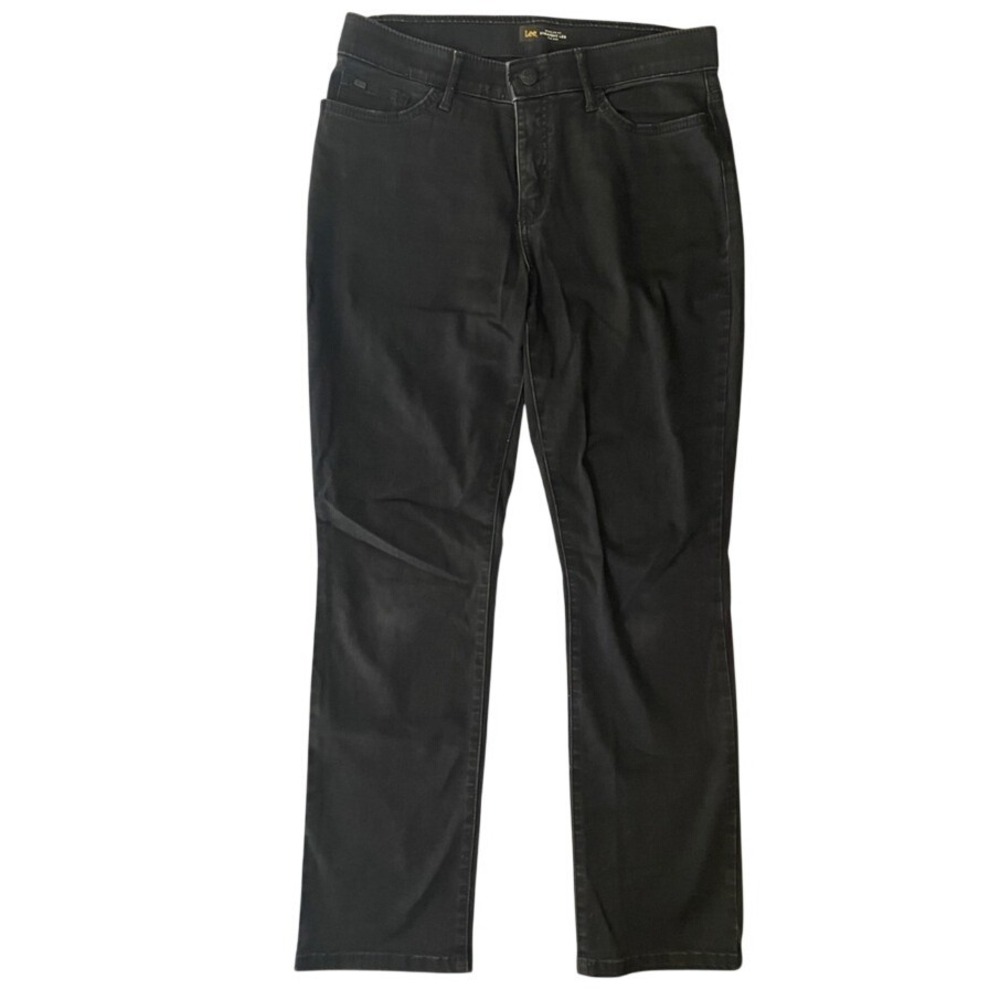 Lee Regular‎ Fit Straight Leg Mid Rise Black Jeans Womens 10M